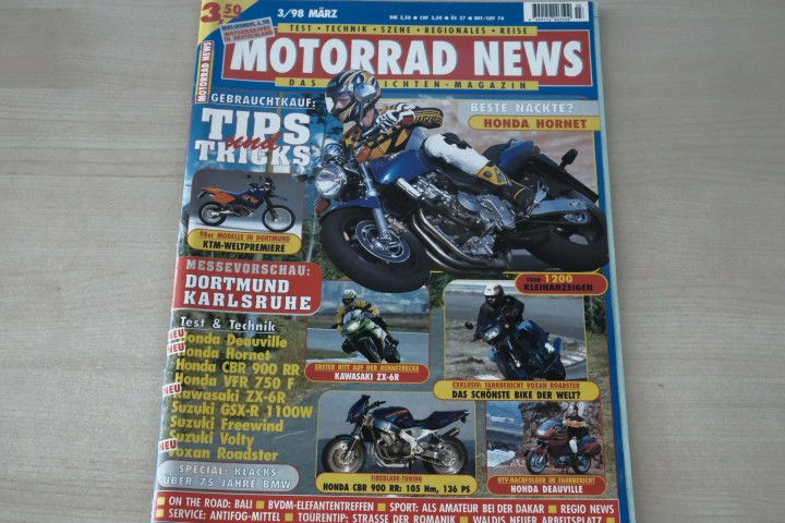 Deckblatt Motorrad News (03/1998)